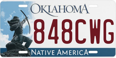 OK license plate 848CWG
