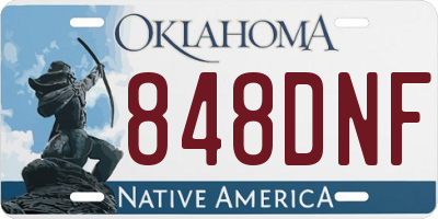 OK license plate 848DNF
