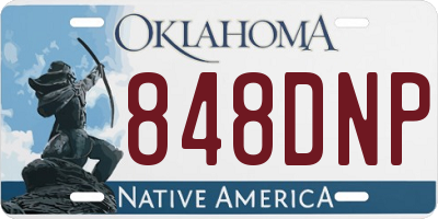 OK license plate 848DNP