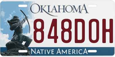 OK license plate 848DOH