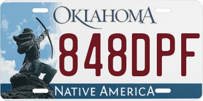 OK license plate 848DPF