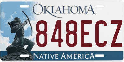 OK license plate 848ECZ