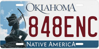 OK license plate 848ENC
