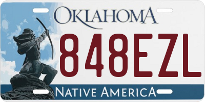 OK license plate 848EZL