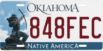 OK license plate 848FEC