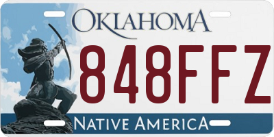 OK license plate 848FFZ