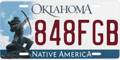 OK license plate 848FGB