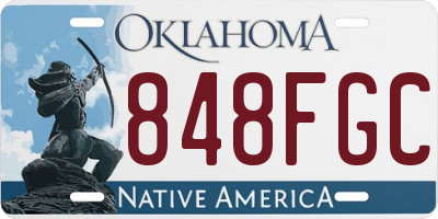 OK license plate 848FGC