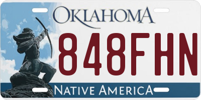 OK license plate 848FHN