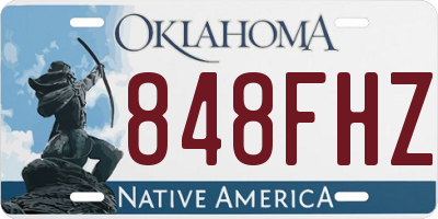 OK license plate 848FHZ