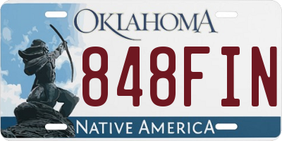OK license plate 848FIN