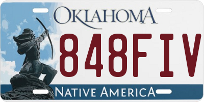 OK license plate 848FIV
