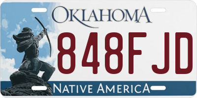 OK license plate 848FJD