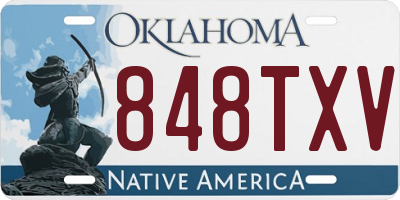 OK license plate 848TXV