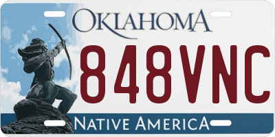 OK license plate 848VNC