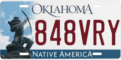 OK license plate 848VRY