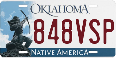 OK license plate 848VSP
