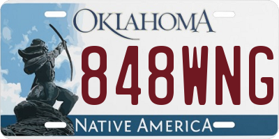 OK license plate 848WNG
