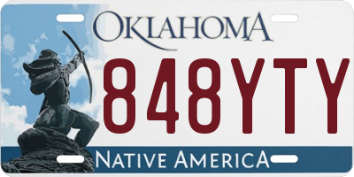 OK license plate 848YTY