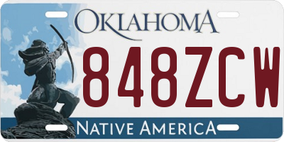 OK license plate 848ZCW