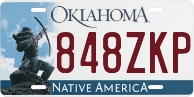 OK license plate 848ZKP