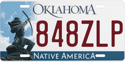 OK license plate 848ZLP