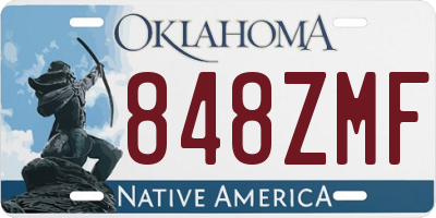 OK license plate 848ZMF