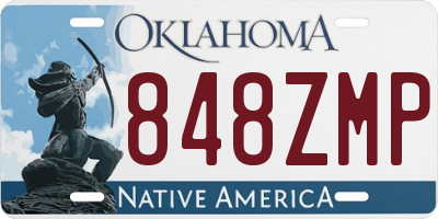 OK license plate 848ZMP