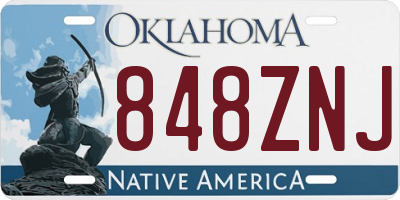 OK license plate 848ZNJ