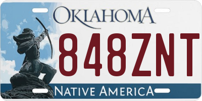 OK license plate 848ZNT