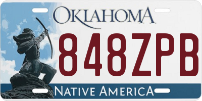 OK license plate 848ZPB