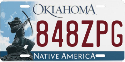 OK license plate 848ZPG