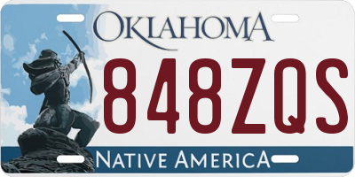 OK license plate 848ZQS