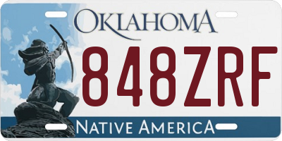 OK license plate 848ZRF