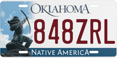 OK license plate 848ZRL