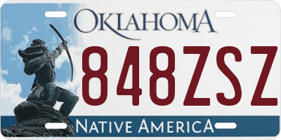 OK license plate 848ZSZ