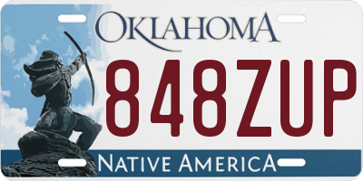 OK license plate 848ZUP