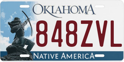OK license plate 848ZVL