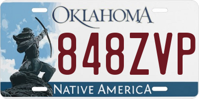 OK license plate 848ZVP