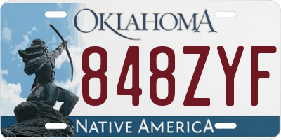OK license plate 848ZYF
