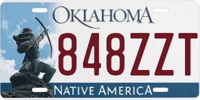 OK license plate 848ZZT