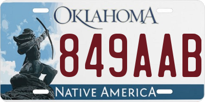 OK license plate 849AAB