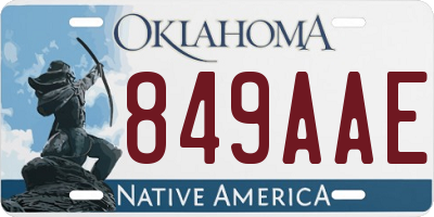 OK license plate 849AAE