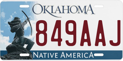 OK license plate 849AAJ