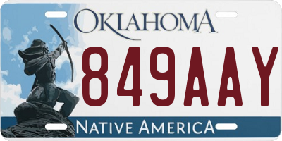 OK license plate 849AAY