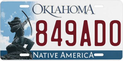 OK license plate 849ADO