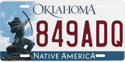 OK license plate 849ADQ