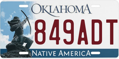 OK license plate 849ADT