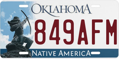 OK license plate 849AFM