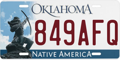 OK license plate 849AFQ